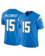 Men's Los Angeles Chargers #15 Ladd McConkey Light Blue 2024 F.U.S.E Draft Vapor Limited Stitched Football Jersey