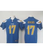 Men's Los Angeles Chargers #17 Philip Rivers Blue Limited Rush Stitched NFL Jersey