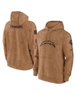 Men's Los Angeles Chargers 2023 Brown Salute to Service Pullover Hoodie