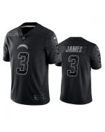 Men's Los Angeles Chargers #3 Derwin James Black Reflective Limited Stitched Football Jersey