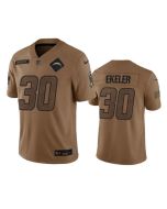 Men's Los Angeles Chargers #30 Austin Ekeler 2023 Brown Salute To Service Limited Stitched Jersey