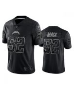 Men's Los Angeles Chargers #52 Khalil Mack Black Reflective Limited Stitched Football Jersey