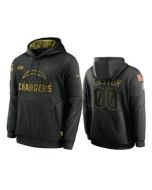 Men's Los Angeles Chargers ACTIVE PLAYER Custom 2020 Black Salute To Service Sideline Performance Pullover Hoodie
