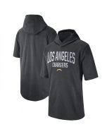 Men's Los Angeles Chargers Heathered Charcoal Sideline Training Hoodie Performance T-Shirt