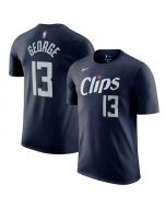 Men's Los Angeles Clippers #13 Paul George Navy 2023/24 City Edition Name & Number T-Shirt