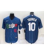 Men's Los Angeles Dodgers #10 Justin Turner Navy Mexico Cool Base Stitched Baseball Jersey (Navy)