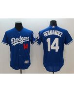 Men's Los Angeles Dodgers #14 Enrique Hernandez Blue Flexbase Stitched Jersey