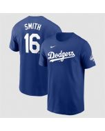 Men's Los Angeles Dodgers #16 Will Smith Royal 2025 World Series Champions Name & Number T-Shirt (Royal)