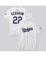 Men's Los Angeles Dodgers #22 Clayton Kershaw White 2026 Gold Collection Player Name & Number T-Shirt (White Gold)