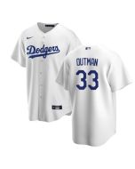 Men's Los Angeles Dodgers #33 James Outman White Cool Base Stitched Baseball Jersey (White)