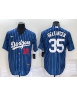 Men's Los Angeles Dodgers #35 Cody Bellinger Navy Cool Base Stitched Baseball Jersey