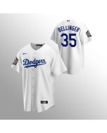 Men's Los Angeles Dodgers #35 Cody Bellinger White 2020 World Series Bound stitched Jersey