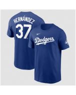 Men's Los Angeles Dodgers #37 Teoscar Hernandez Royal 2025 World Series Champions Name & Number T-Shirt (Royal)