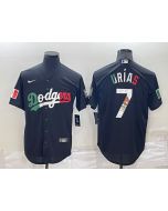Men's Los Angeles Dodgers #7 Julio Urias Black Mexico Cool Base Stitched Baseball Jersey
