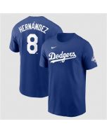 Men's Los Angeles Dodgers #8 Enrique Hernandez Royal 2025 World Series Champions Name & Number T-Shirt (Royal)