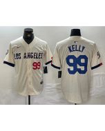 Men's Los Angeles Dodgers #99 Joe Kelly Cream Stitched Baseball Jersey (Style 2)