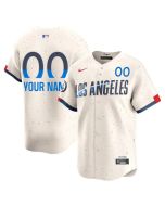 Men's Los Angeles Dodgers Cream 2024 City Connect Limited Custom Jersey (Cream)
