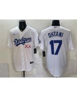 Men's Los Angeles Dodgers x KAWS #17 Shohei Ohtani White Vapor Premier Limited Baseball Jersey (Style 3)