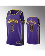 Men's Los Angeles Lakers #0 Russell Westbrook Statement Edition Purple Stitched Basketball Jersey