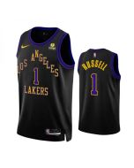 Men's Los Angeles Lakers #1 D'Angelo Russell Black 2023/24 City Edition Stitched Basketball Jersey