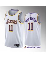 Men's Los Angeles Lakers #11 Jalen Hood-Schifino White 2023 Draft Association Edition Stitched Basketball Jersey