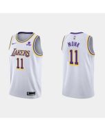 Men's Los Angeles Lakers #11 Malik Monk White Stitched Jersey