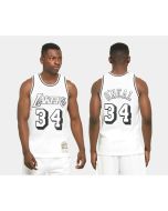 Men's Los Angeles Lakers #34 Shaquille O'Neal White Stitched NBA Jersey