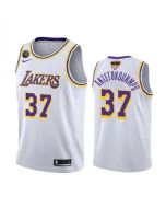 Men's Los Angeles Lakers #37 Kostas Antetokounmpo White with KB Patch Finals Stitched Jersey