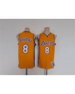Men's Los Angeles Lakers #6 LeBron James Yellow Throwback basketball Jersey