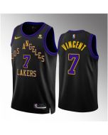 Men's Los Angeles Lakers #7 Gabe Vincent Black 2023/24 City Edition Stitched Basketball Jersey