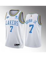 Men's Los Angeles Lakers #7 Troy Brown Jr. 2022/23 White Classic Edition Stitched Basketball Jersey