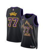 Men's Los Angeles Lakers #77 Luka Doncic Black 2025/26 City Edition Swingman Jersey (Black)