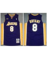 Men's Los Angeles Lakers #8 Kobe Bryant Purple NBA Final 2000-2001 Throwback Stitched Jersey