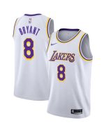 Men's Los Angeles Lakers #8 Kobe Bryant White Association Edition Swingman Jersey (White)