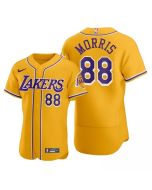 Men's Los Angeles Lakers #88 Markieff Morris 2020 Gold NBA X MLB Crossover Edition Stitched Jersey