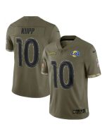 Men's Los Angeles Rams #10 Cooper Kupp Olive 2022 Salute To Service Limited Stitched Jersey