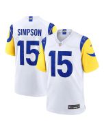 Men's Los Angeles Rams #15 Ty Simpson White 2026 NFL Draft Game Jersey (White)