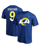 Men's Los Angeles Rams #9 Matthew Stafford 2022 Royal Super Bowl LVI Champions T-Shirt