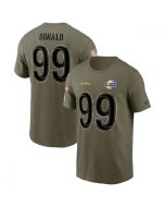 Men's Los Angeles Rams #99 Aaron Donald 2022 Olive Salute to Service T-Shirt