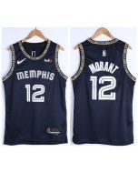 Men's Memphis Grizzlies #12 Ja Morant 75th Anniversary 2021 Navy Swingman Stitched Jersey (2021)