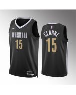Men's Memphis Grizzlies #15 Brandon Clarke Black 2023/24 City Edition Stitched Basketball Jersey