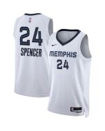 Men's Memphis Grizzlies #24 Cam Spencer White 2024 Draft Association Edition Stitched Jersey