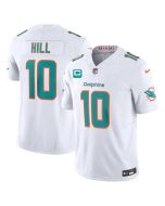 Men's Miami Dolphins #10 Tyreek Hill White 2023 F.U.S.E With 2-Star C Patch Vapor Limited Stitched Football Jersey