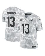 Men's Miami Dolphins Dan Marino Arctic Camo 2024 Salute to Service Retired Player Limited Jersey