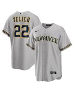 Men's Milwaukee Brewers #22 Christian Yelich Gray Alternate Replica Player Jersey