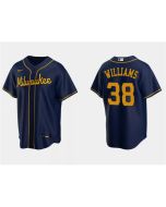 Men's Milwaukee Brewers #38 Devin Williams Navy Cool Base Stitched Jersey