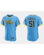 Men's Milwaukee Brewers #51 Freddy Penalta Powder Blue 2022 City Connect Flex Base Stitched MLB Jersey