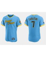 Men's Milwaukee Brewers #7 Victor Caratini Powder Blue 2022 City Connect Flex Base Stitched MLB Jersey