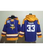 Men's Minnesota Vikings #33 Dalvin Cook Purple/Yellow Ageless Must-Have Lace-Up Pullover Hoodie