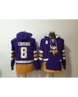 Men's Minnesota Vikings #8 Kirk Cousins Purple All Stitched NFL Hoodie Sweatshirt